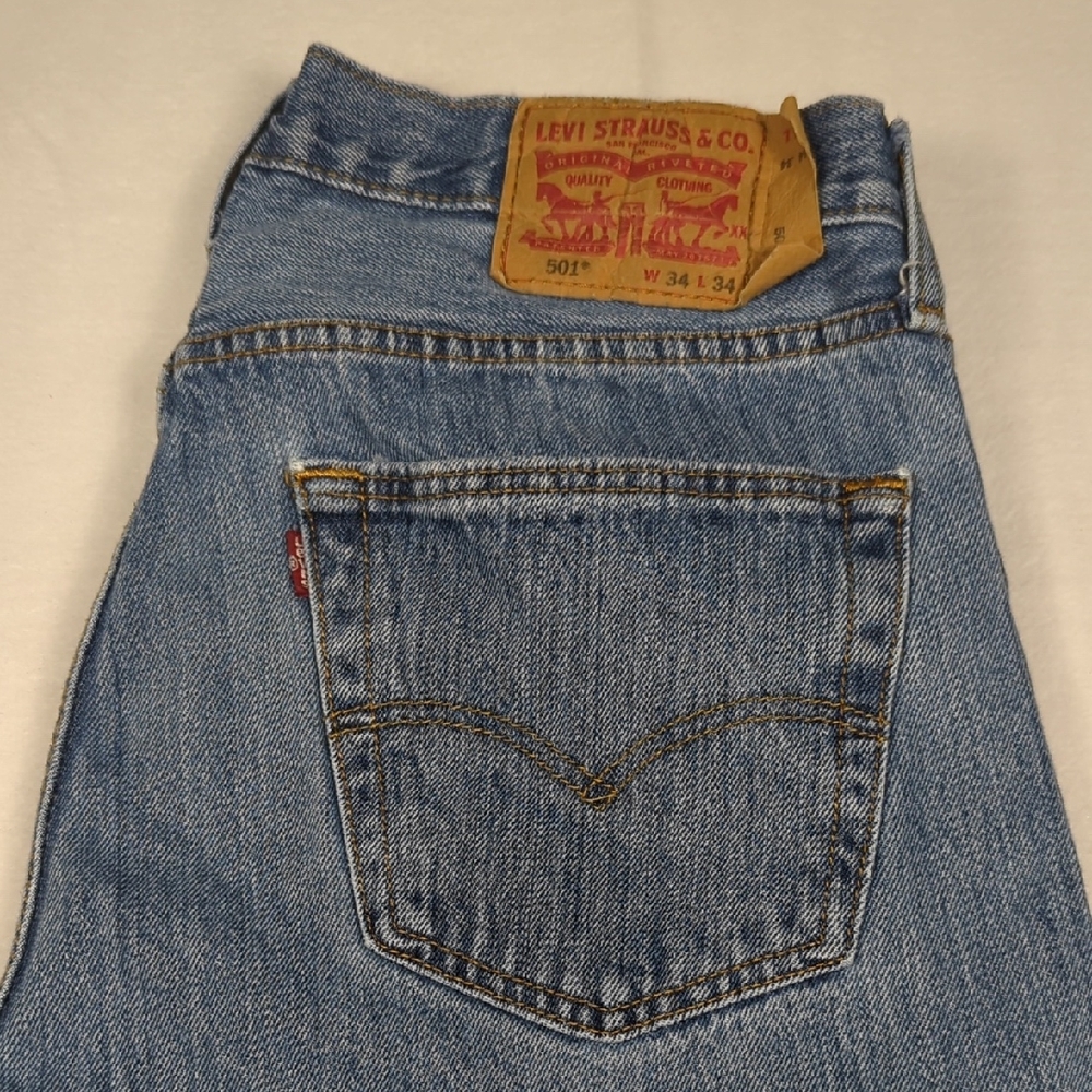 Levi's 501 Classic‎ Button-fly Mens Straight Leg Jeans Size 34